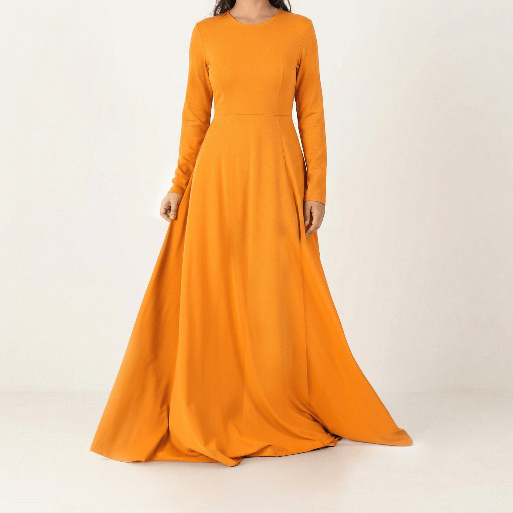 Women's A-line modest maxi dress in elegant style - Kabayare Fashion