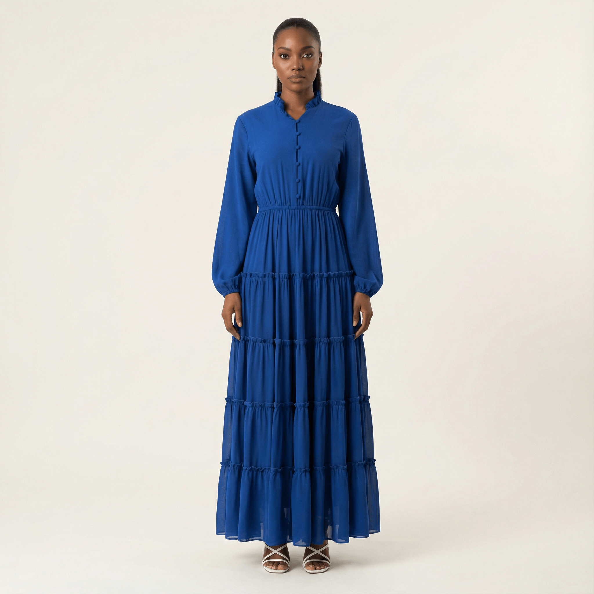 Anitta tiered chiffon maxi dress Kabayare