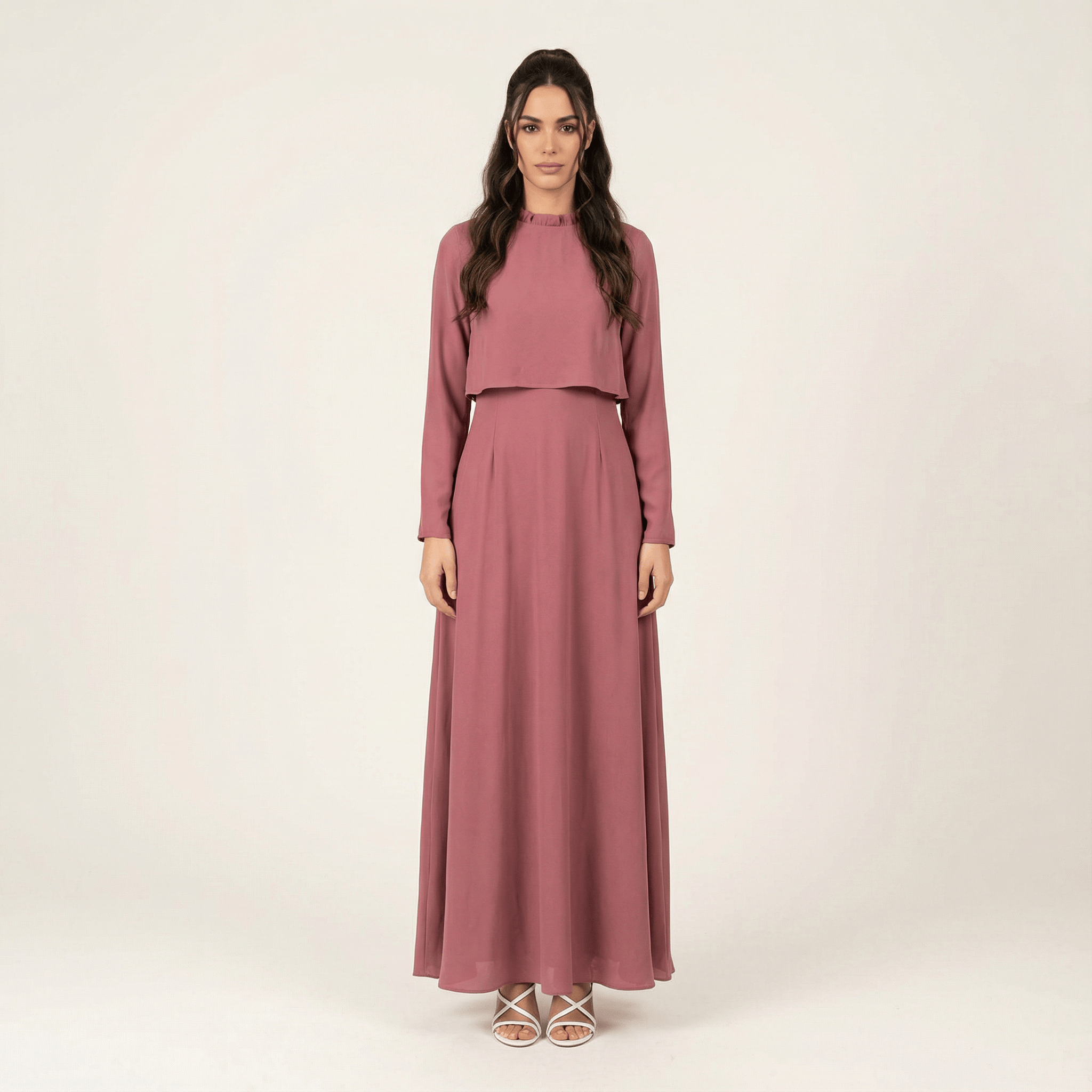 Aurora Crepe high neck crop dress Kabayare