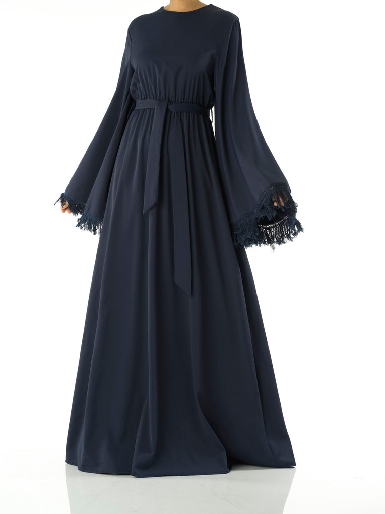 Be captivated in tassel modest maxi dress Kabayare