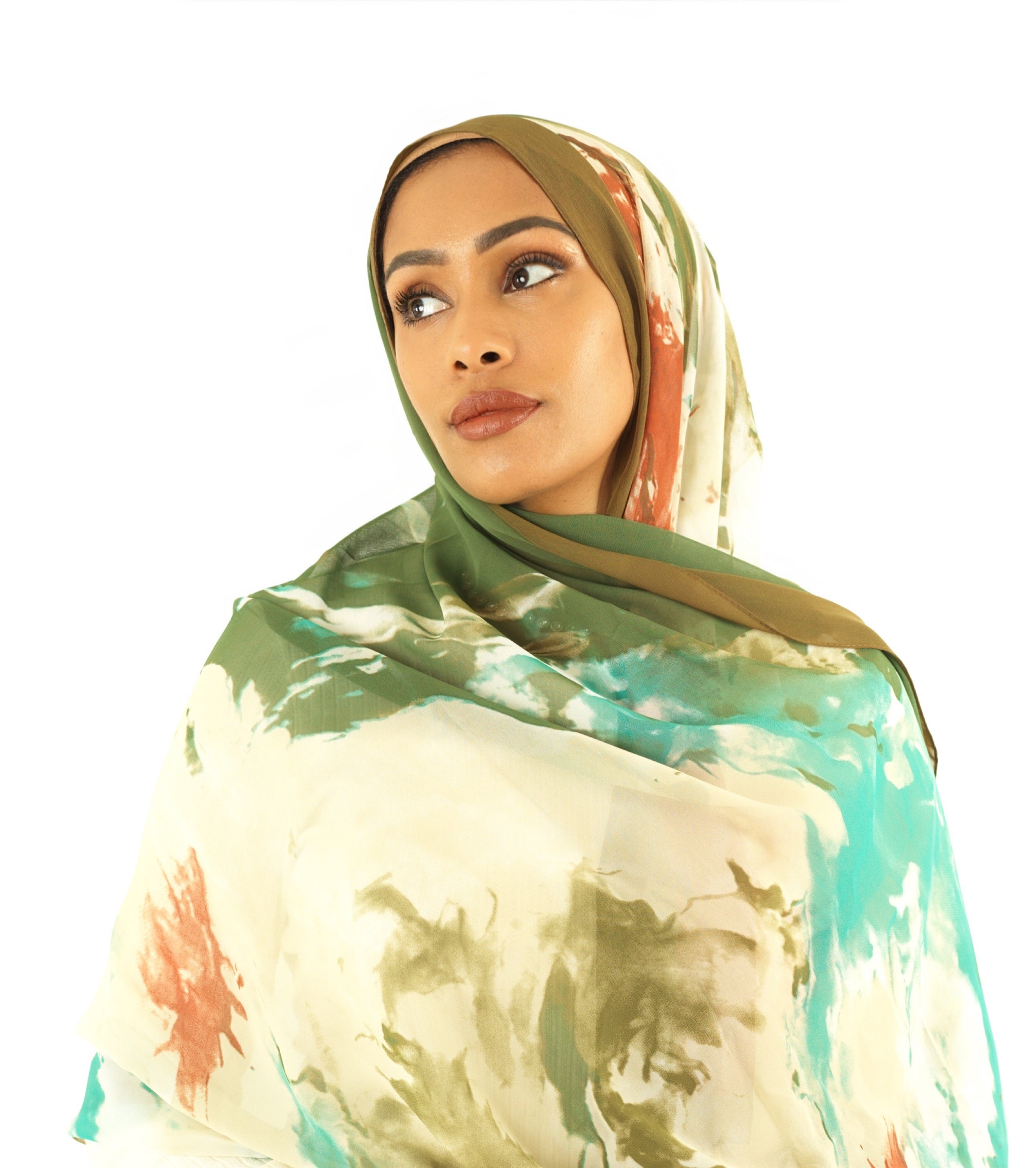 Beauty of Art Chiffon print hijab Kabayare