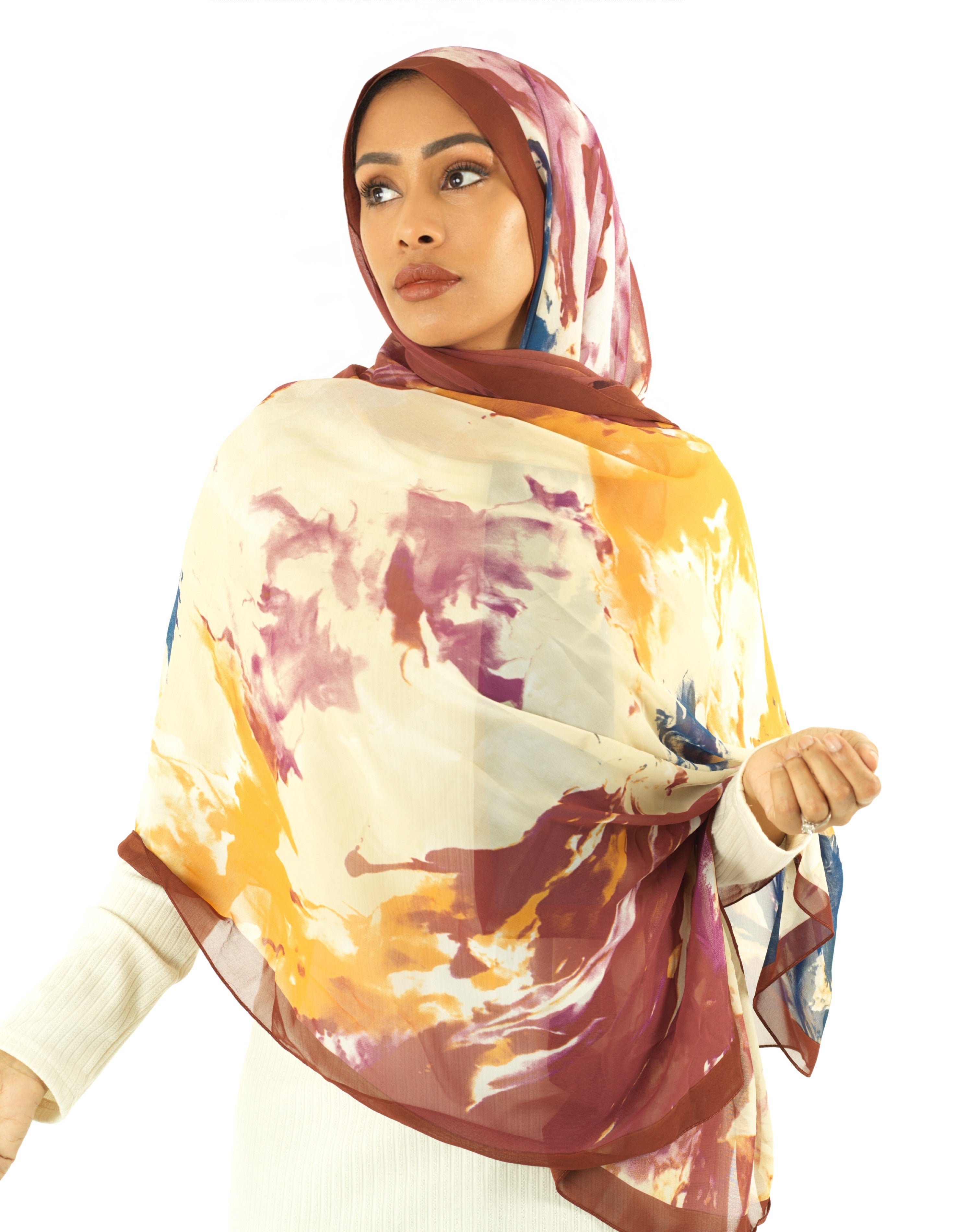 Beauty of Art Chiffon print hijab Kabayare