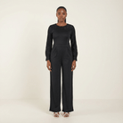 Black Lace Detailed Dress Jumpsuit Kabayare