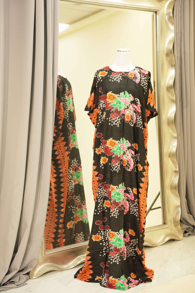 Black Nasrin floral print bati dress Kabayare