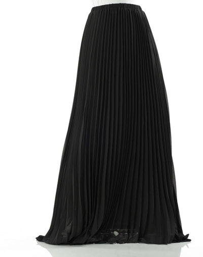 Black Pleated Chiffon Modest Maxi Skirt