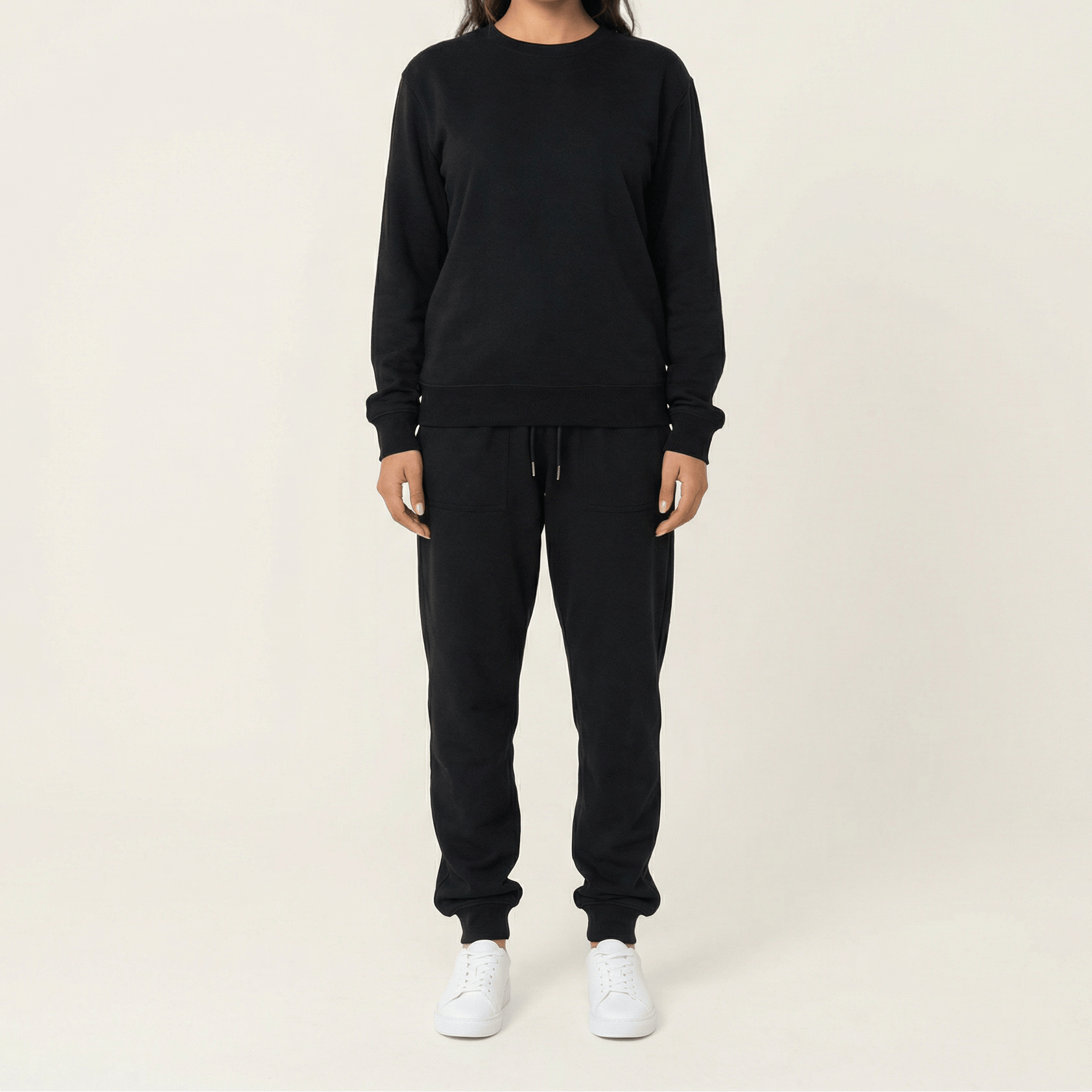 Black Pullover Sweatshirt matching set Kabayare