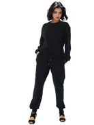 Black Pullover Sweatshirt matching set Kabayare