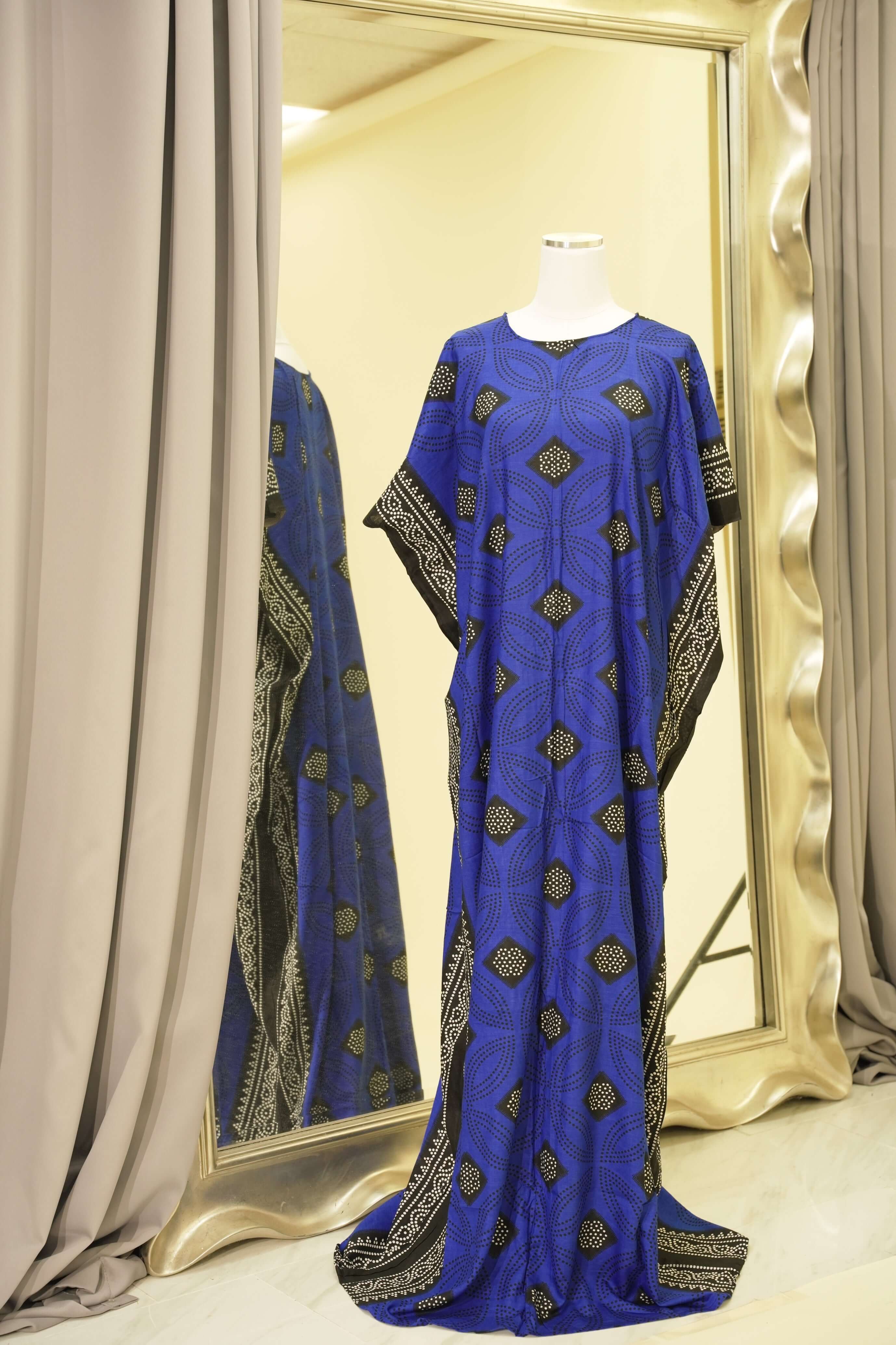 Blue Shash print bati dress Kabayare
