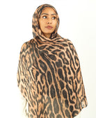 Blush cheetah modal print hijab Kabayare