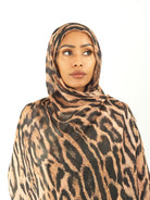 Blush cheetah modal print hijab Kabayare
