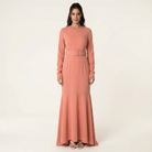 Blush classic silhouette modest dress Kabayare