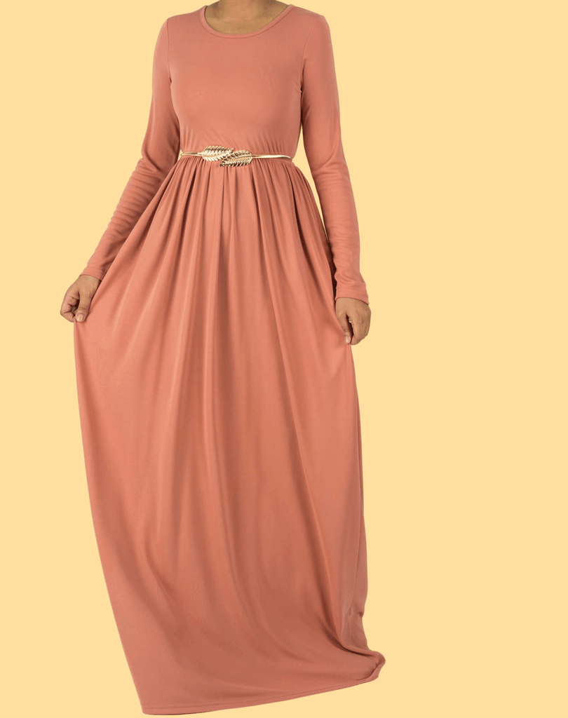 Blush Original Milk Silk modest Maxi Dress Kabayare