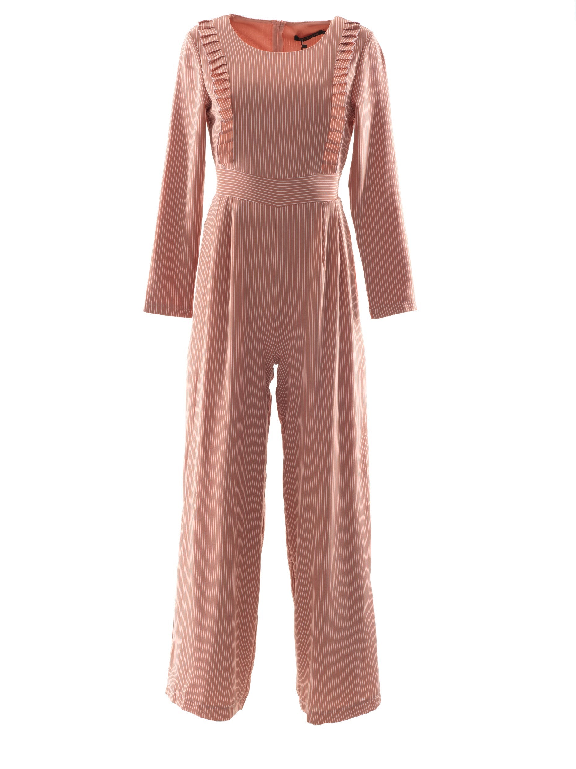 Blush stripes RUFFLES MODEST JUMPSUIT Kabayare