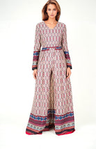 Bohemian Print long sleeve playsuit Maxi Kabayare