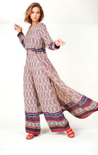 Bohemian Print long sleeve playsuit Maxi Kabayare