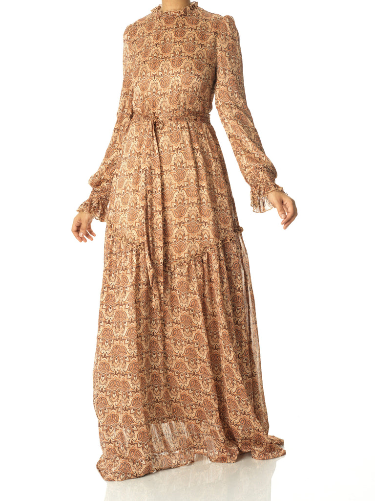 Brown sugar and Honey Marigold maxi dress Kabayare