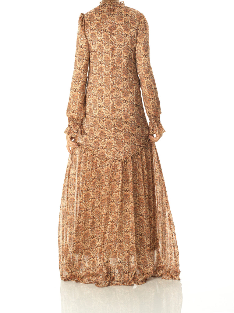 Brown sugar and Honey Marigold maxi dress Kabayare