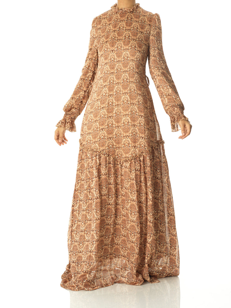 Brown sugar and Honey Marigold maxi dress Kabayare