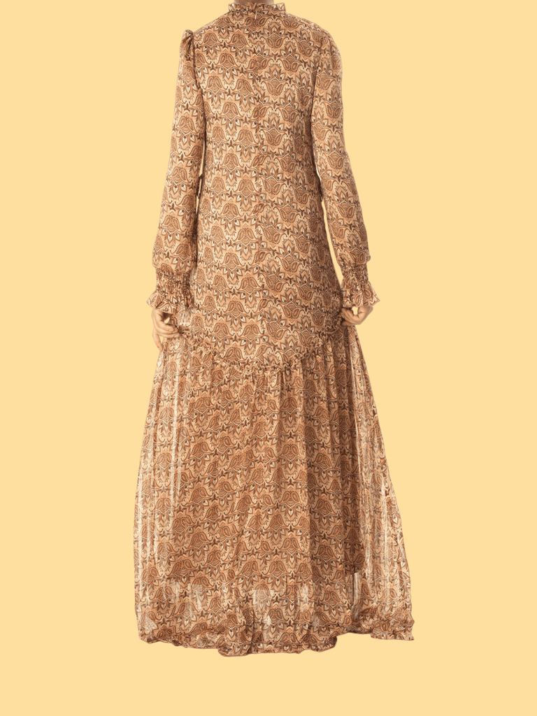 Brown sugar and Honey Marigold maxi modest dress Kabayare