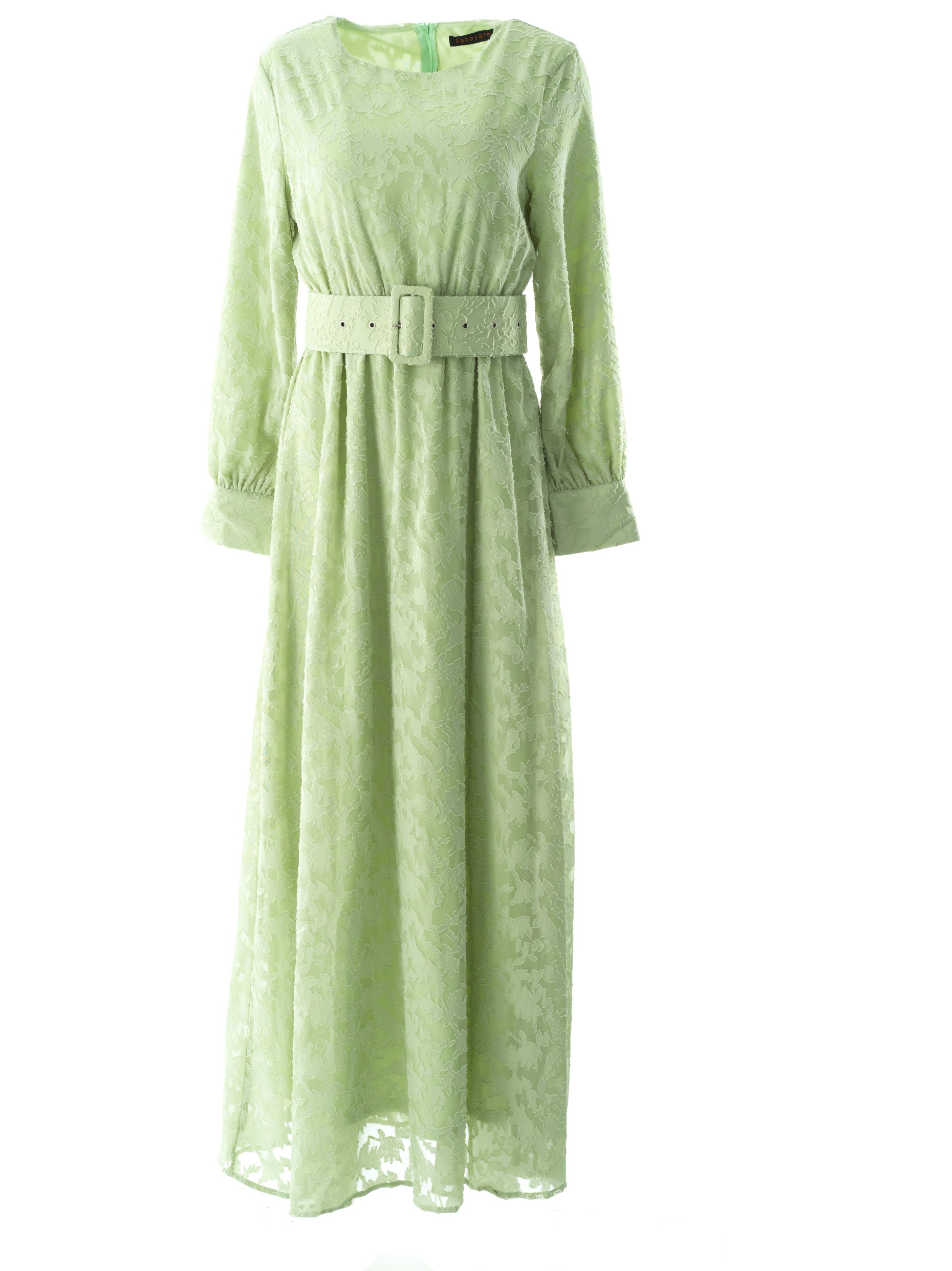 burnout floral maxi dress with belt Kabayare