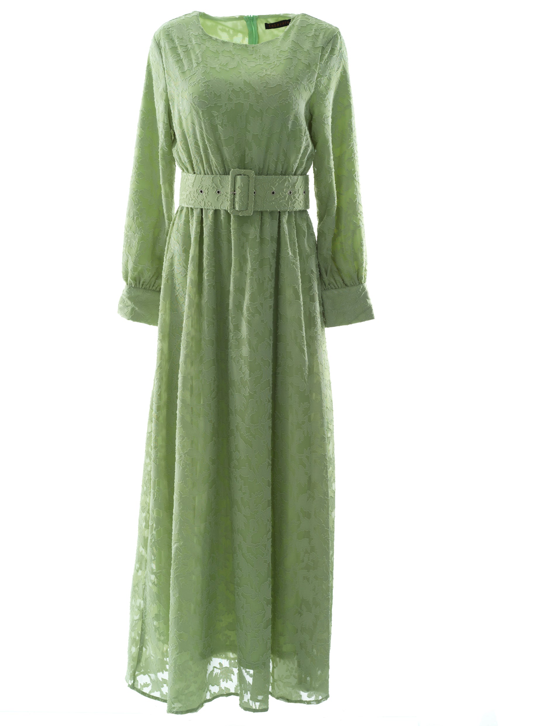 burnout floral maxi dress with belt Kabayare