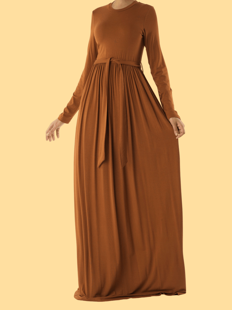 Cinnamon Cotton Candy Jersey Maxi  Dress Kabayare