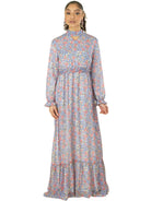 Coral orchid florals Maxi dress Kabayare