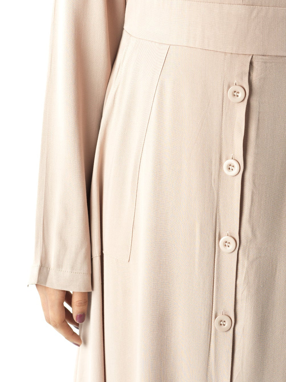 Cream Manal button down Modal dress Kabayare