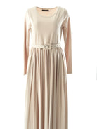 Cream pleated ponti di roma maxi dress Kabayare