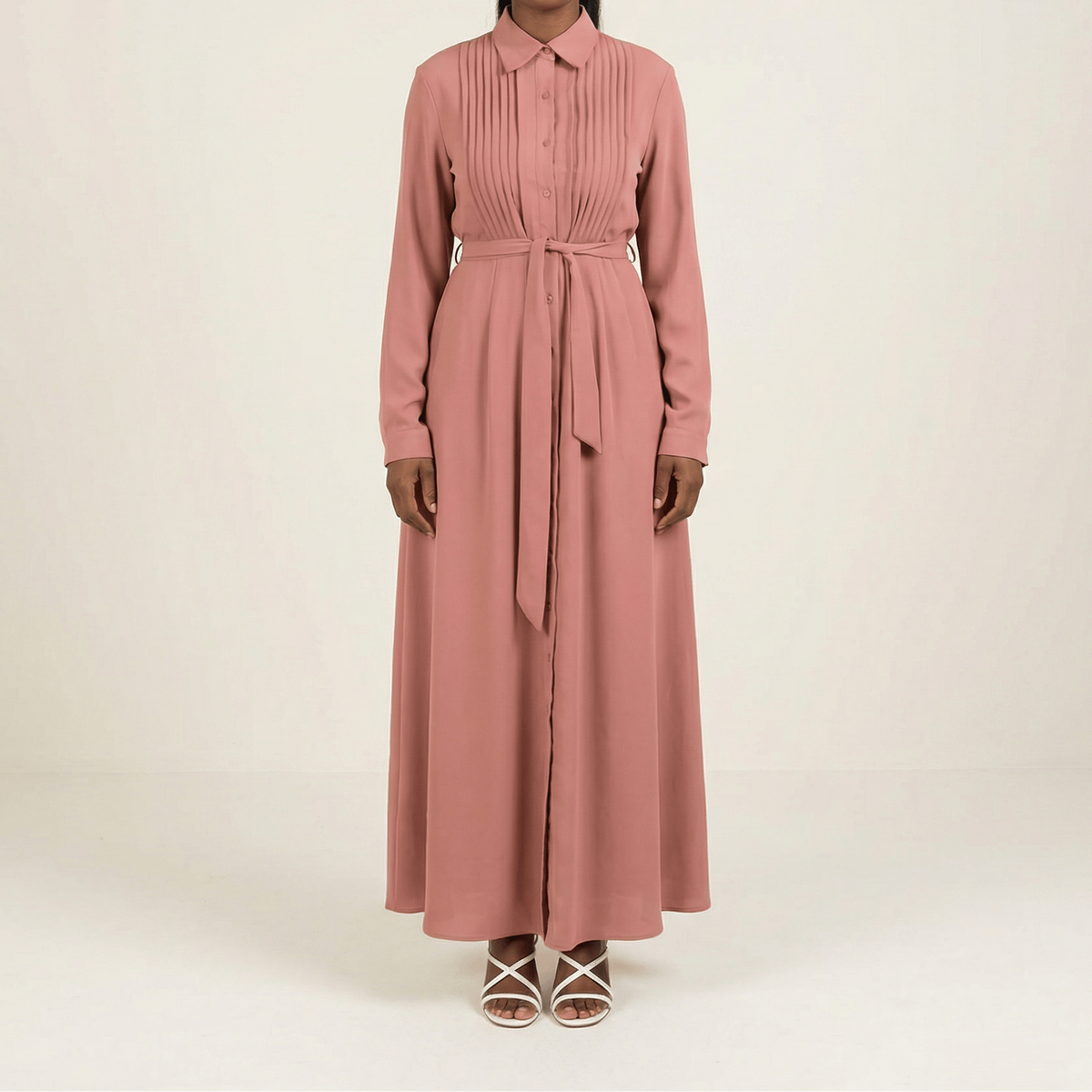 Crepe button maxi dress Kabayare