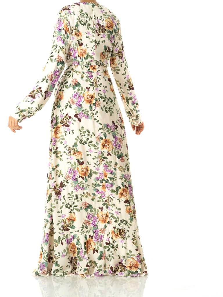 Dalila floral print wrapped maxi dress Kabayare