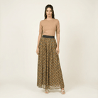 Dark mustard Moroccan print maxi skirt Kabayare