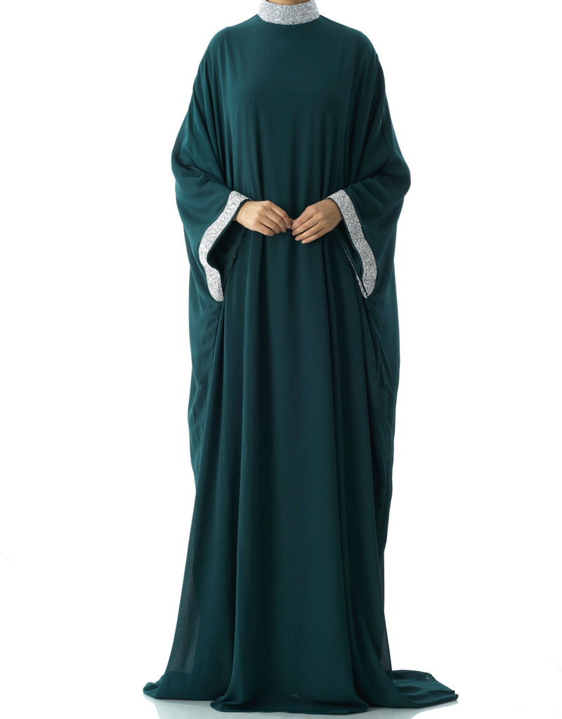 Deep Green luxurious kaftan dress Kabayare