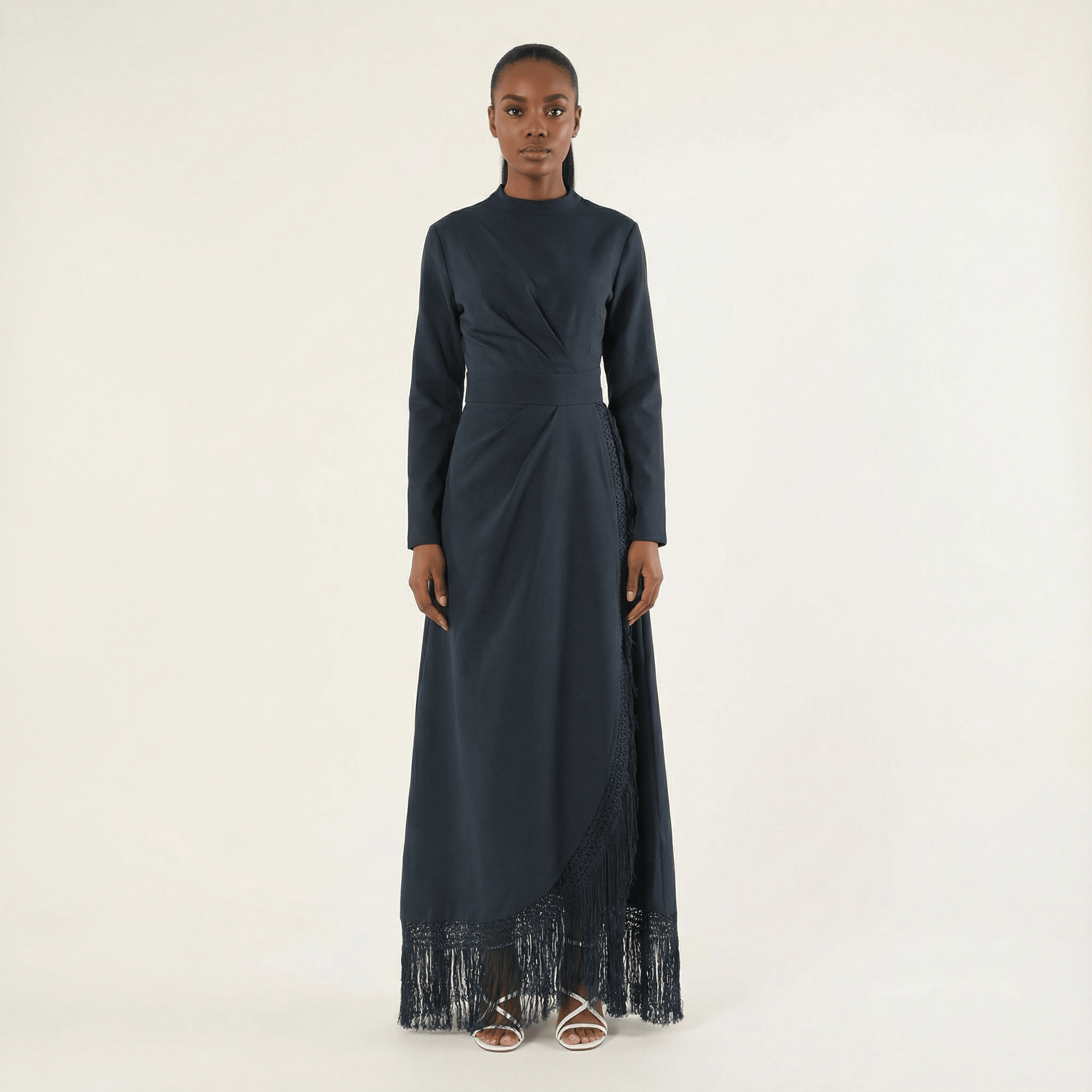 Deep Navy Fringe Queen Maxi Dress | Dress