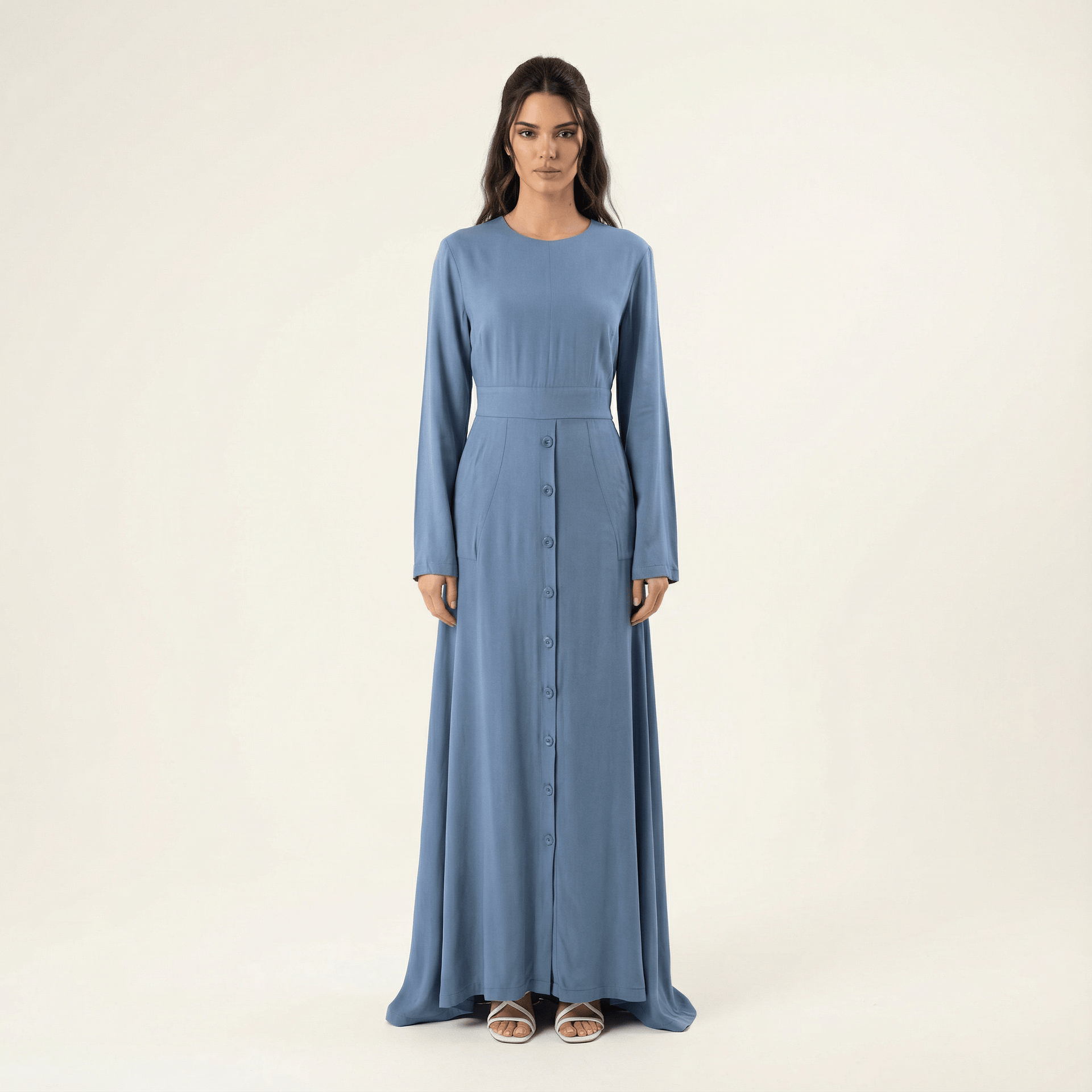 modest dusty blue dress Modest Dusty Blue Dress Dusty Blue Chiffon Gown Liylah Modest Gown Rental