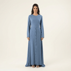 Dusty Blue Manal button down Modal dress Kabayare