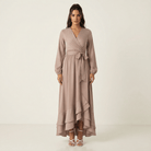 Dusty pearl Adore me satin long sleeve maxi dress Kabayare