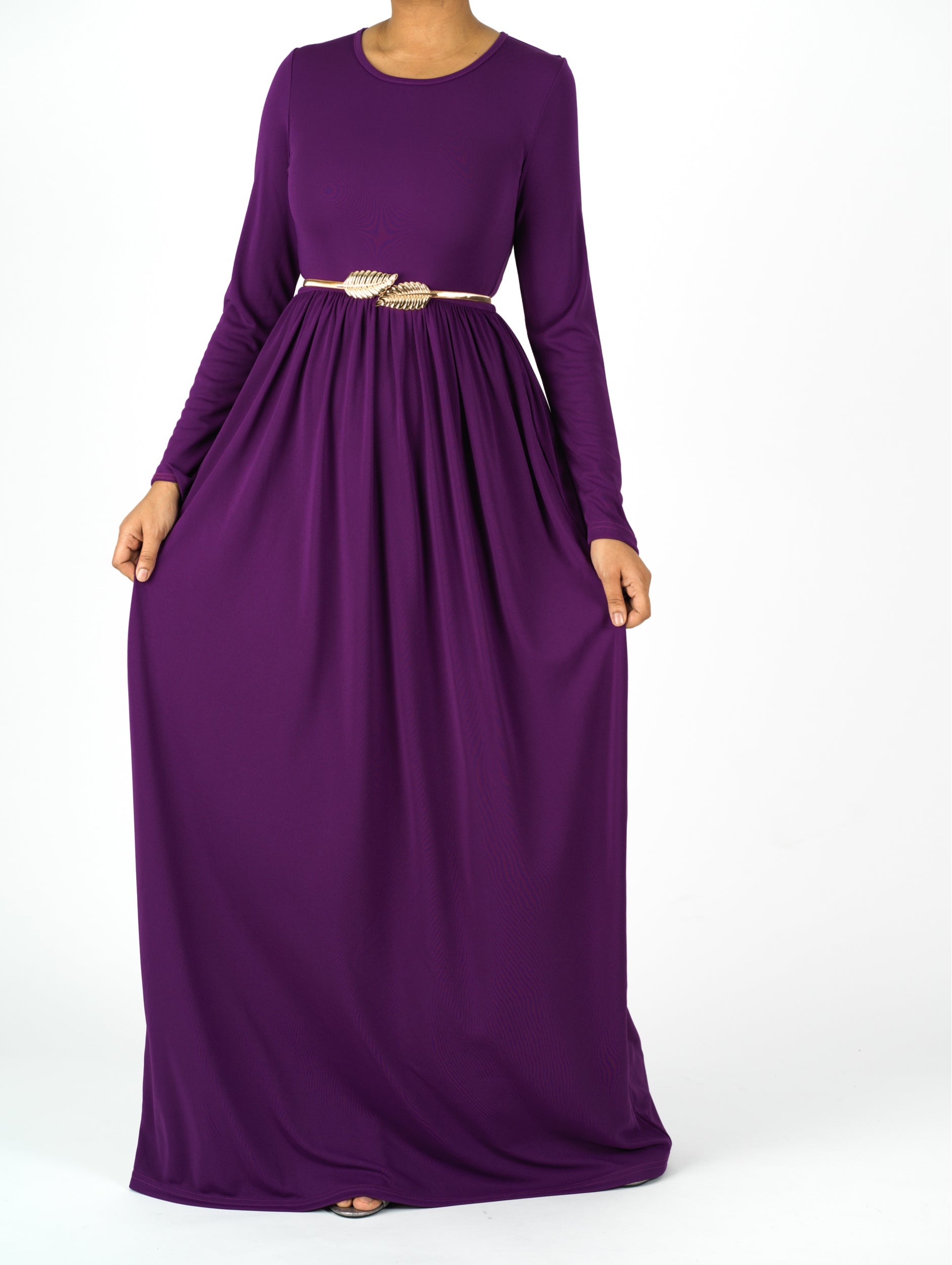 Kabayare Eggplant Milk Silk Maxi Dress Xs