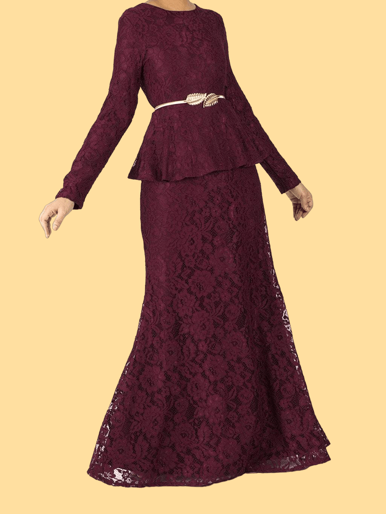 Elegant Lace peplum Dress Kabayare