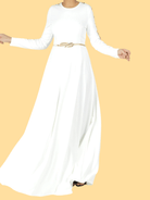 embroidery detail sleeve modest dress Kabayare
