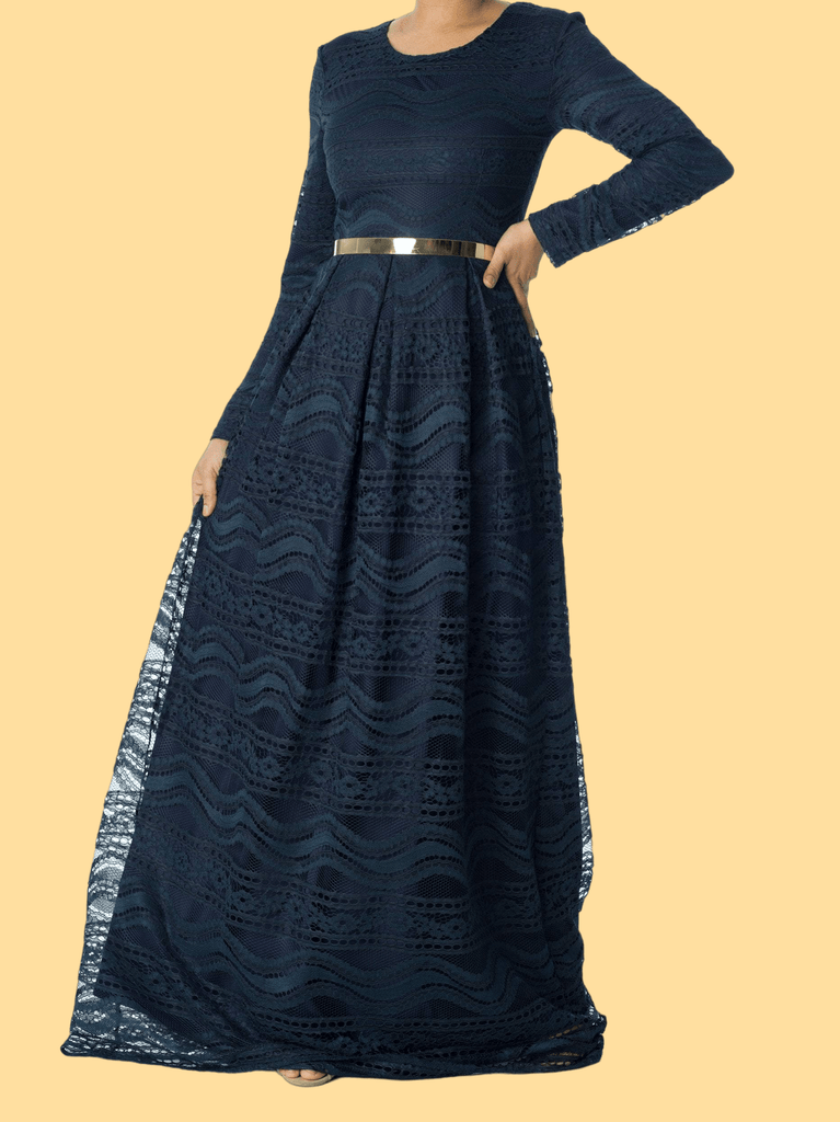 Ethereal Flare Lace Maxi Dress Kabayare