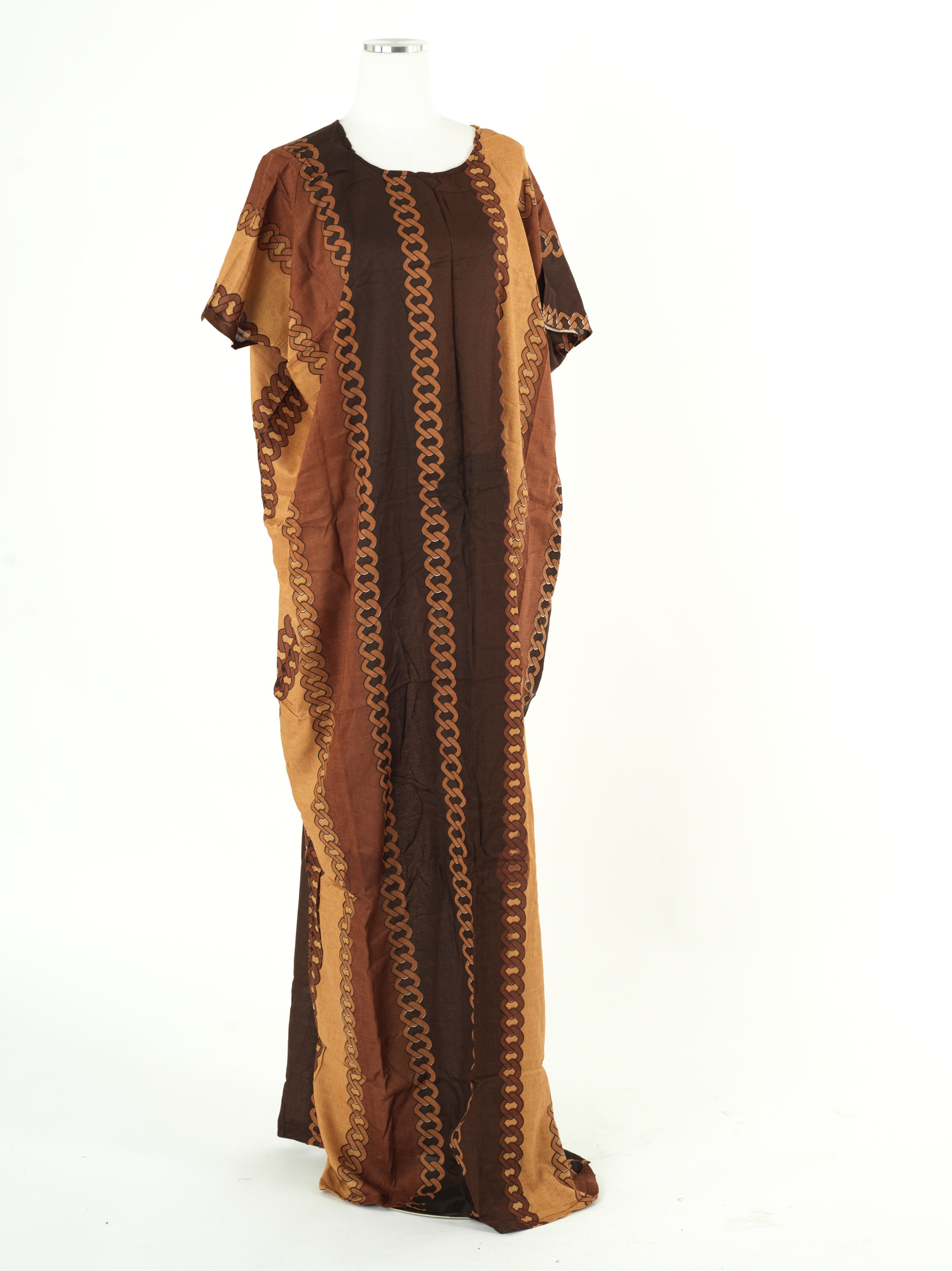 fall brown  bati print dress Kabayare