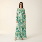 Fardowsa Abstract print silk chiffon shimmer Kabayare