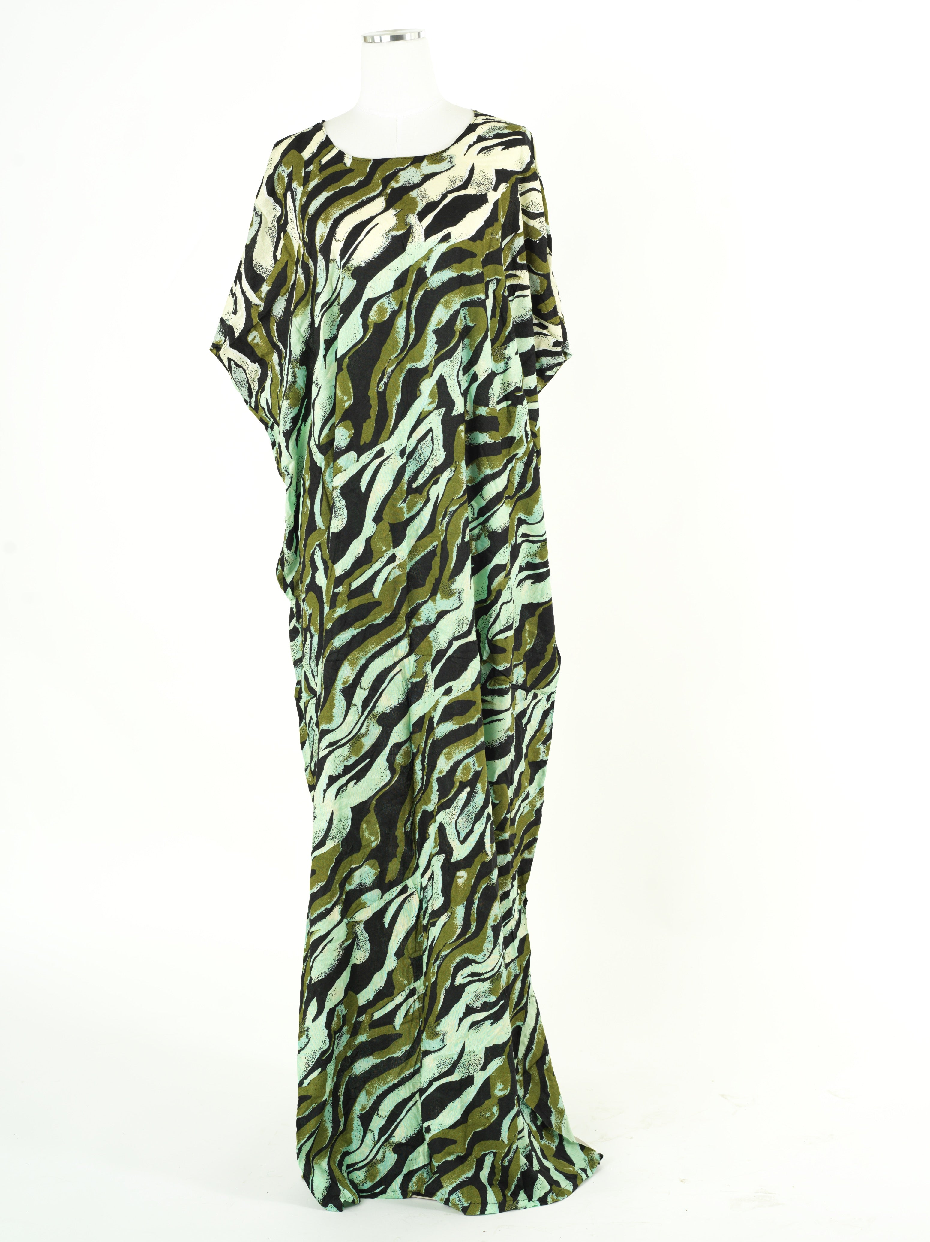 forest green bati print dress Kabayare