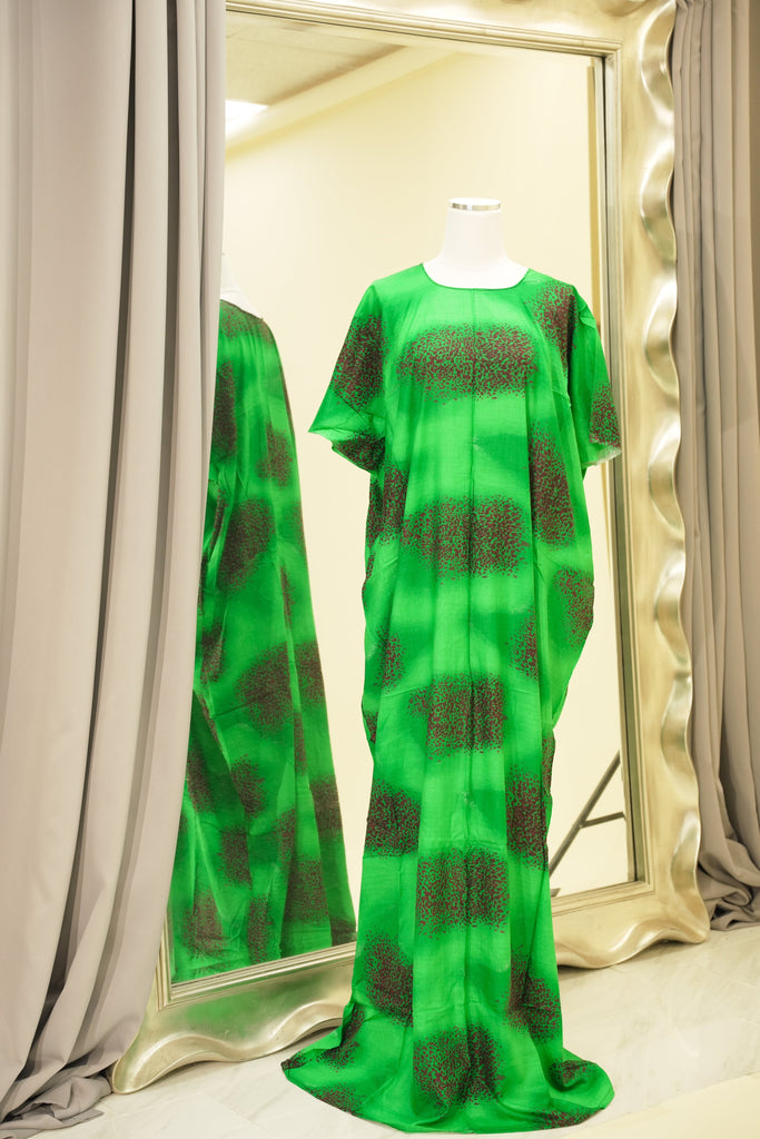 Green Rahmah print bati dress Kabayare