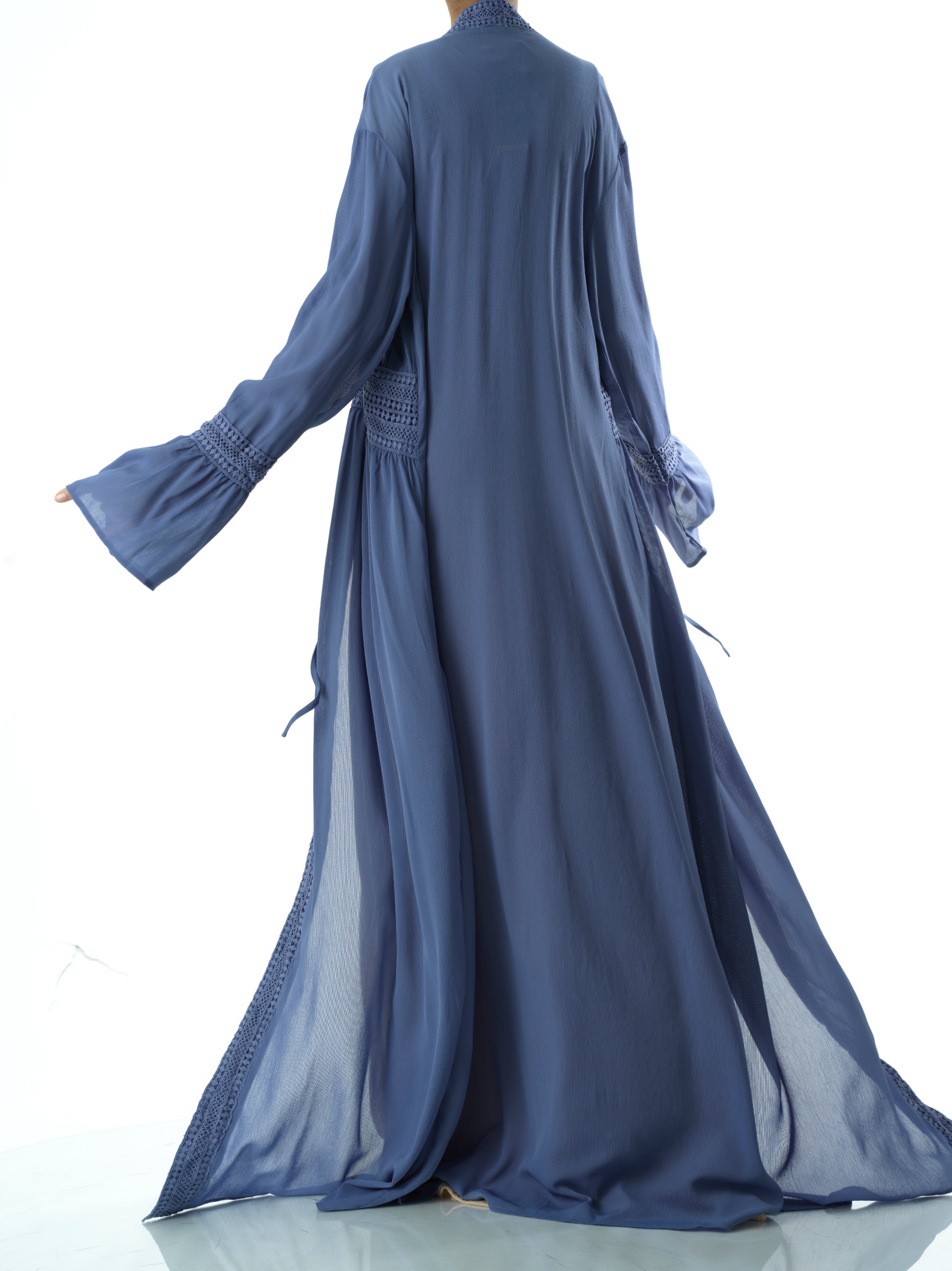 Hayati embroidery detail chiffon abaya Kabayare