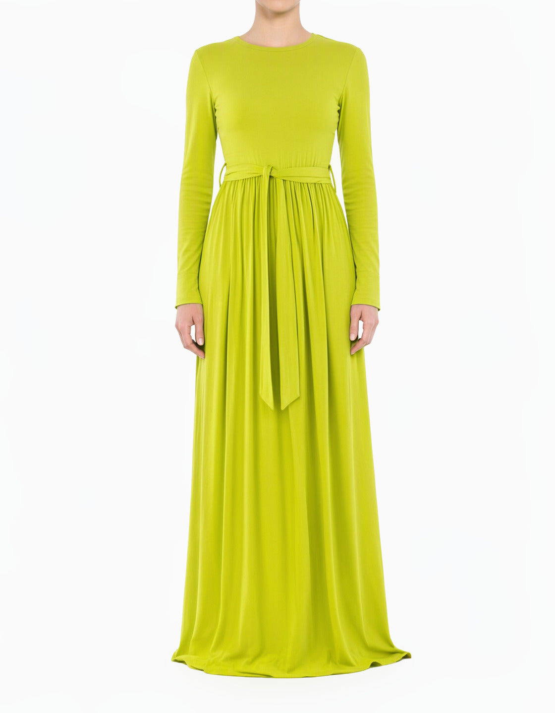 Apple Green Cotton Candy Jersey Modest Maxi Dress