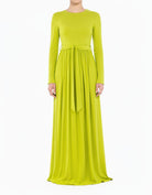 Apple Green Cotton Candy Jersey Modest Maxi Dress