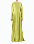 Apple green Manal button down Modal modest maxi dress