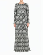 Black and White Pattern Modest Maxi Dress